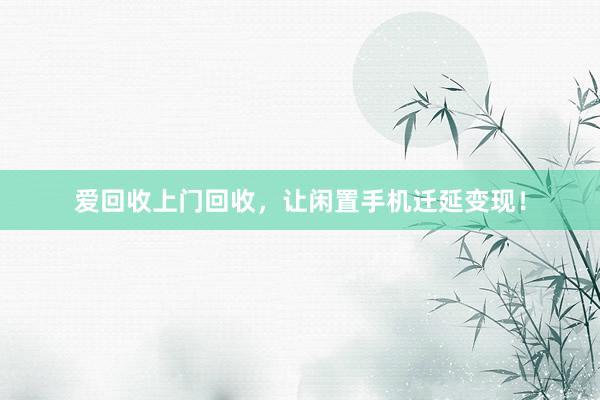 爱回收上门回收，让闲置手机迁延变现！